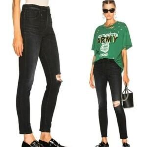 R13 High Rise Skinny Jeans in Dark Moon Wash Sz 24 R13W0023-506 (F